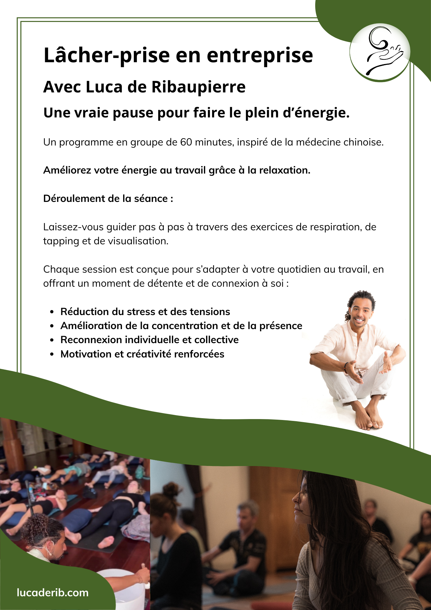 Flyer - Lâcher prise en entreprise avec Luca Flyer - Lâcher prise en entreprise avec Luca